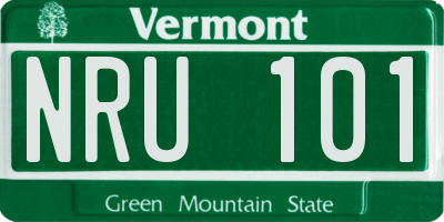 VT license plate NRU101