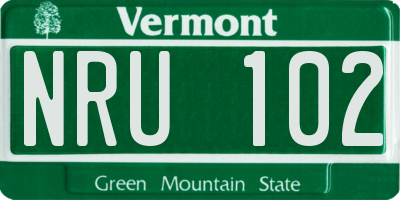 VT license plate NRU102