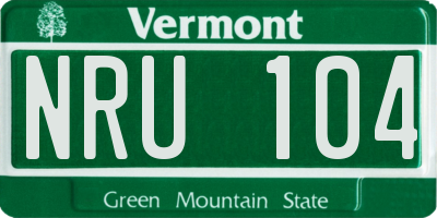 VT license plate NRU104