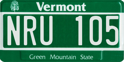 VT license plate NRU105
