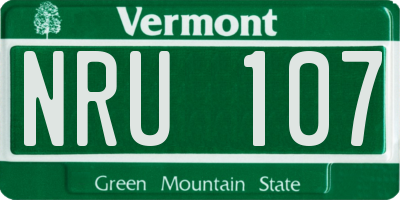 VT license plate NRU107