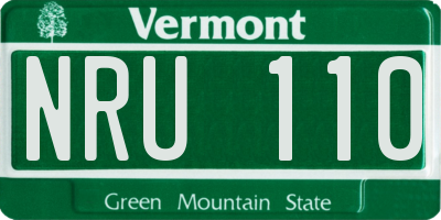 VT license plate NRU110