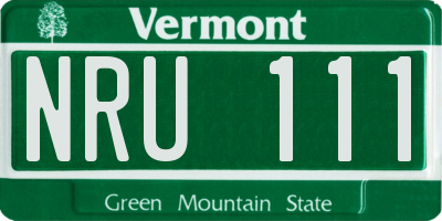 VT license plate NRU111