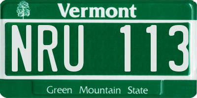VT license plate NRU113