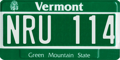 VT license plate NRU114