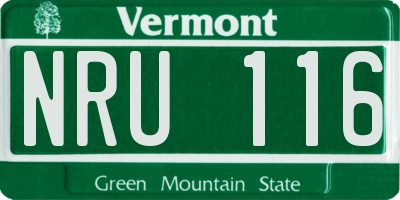 VT license plate NRU116