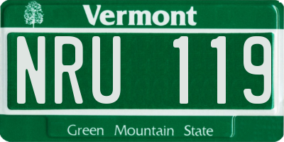 VT license plate NRU119