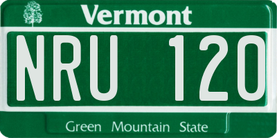 VT license plate NRU120
