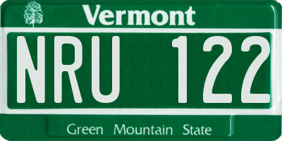 VT license plate NRU122