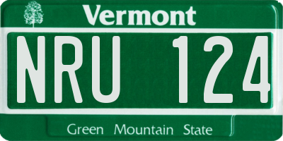 VT license plate NRU124