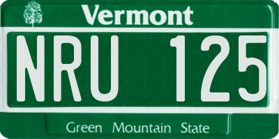 VT license plate NRU125