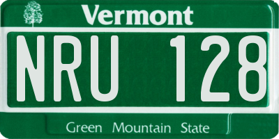VT license plate NRU128