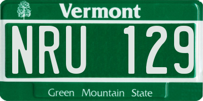 VT license plate NRU129