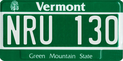 VT license plate NRU130