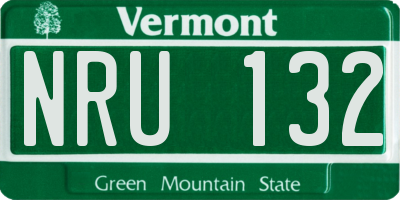 VT license plate NRU132