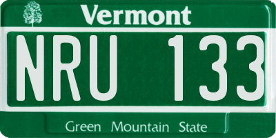 VT license plate NRU133