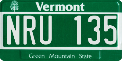 VT license plate NRU135