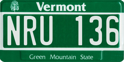 VT license plate NRU136