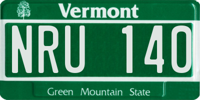 VT license plate NRU140