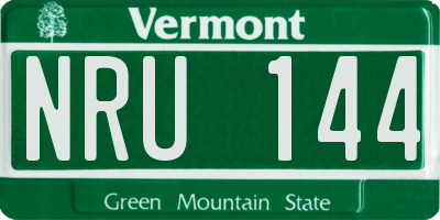 VT license plate NRU144