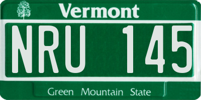 VT license plate NRU145