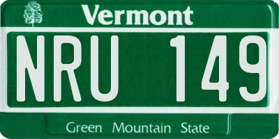 VT license plate NRU149
