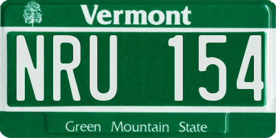 VT license plate NRU154
