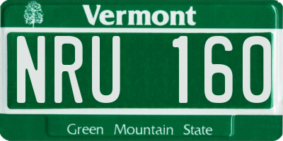 VT license plate NRU160