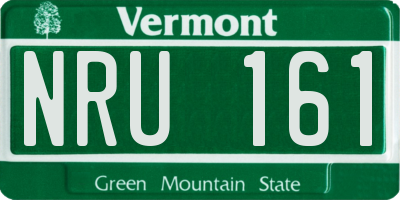 VT license plate NRU161