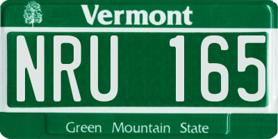 VT license plate NRU165