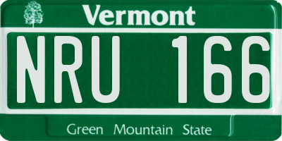 VT license plate NRU166