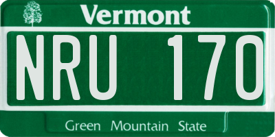 VT license plate NRU170