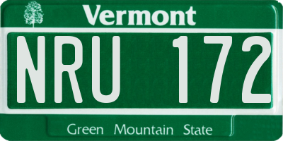 VT license plate NRU172