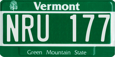 VT license plate NRU177