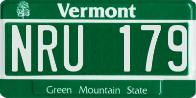 VT license plate NRU179