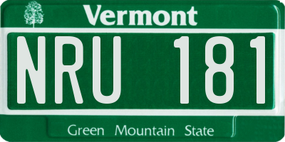 VT license plate NRU181
