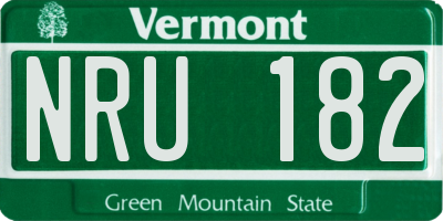 VT license plate NRU182
