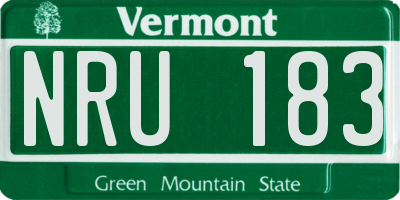 VT license plate NRU183