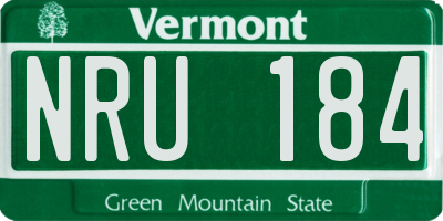 VT license plate NRU184