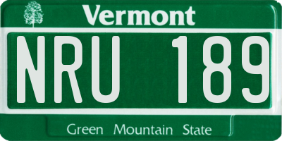 VT license plate NRU189