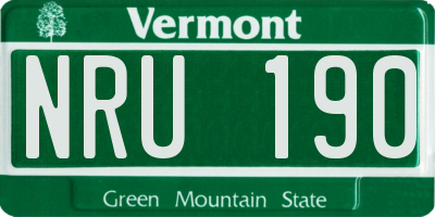 VT license plate NRU190
