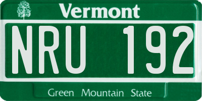 VT license plate NRU192