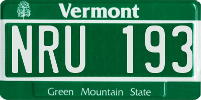 VT license plate NRU193