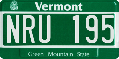 VT license plate NRU195