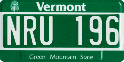 VT license plate NRU196