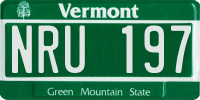 VT license plate NRU197
