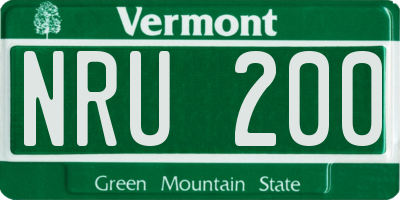 VT license plate NRU200