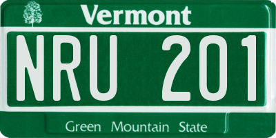 VT license plate NRU201