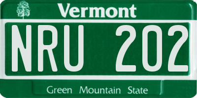 VT license plate NRU202