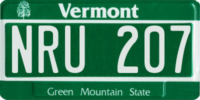 VT license plate NRU207